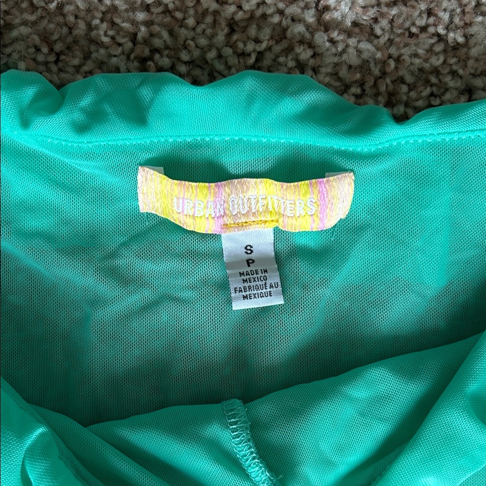 Urban Outfitters Teal Ruffle Off-Shoulder Blouse - Picture 3 of 4